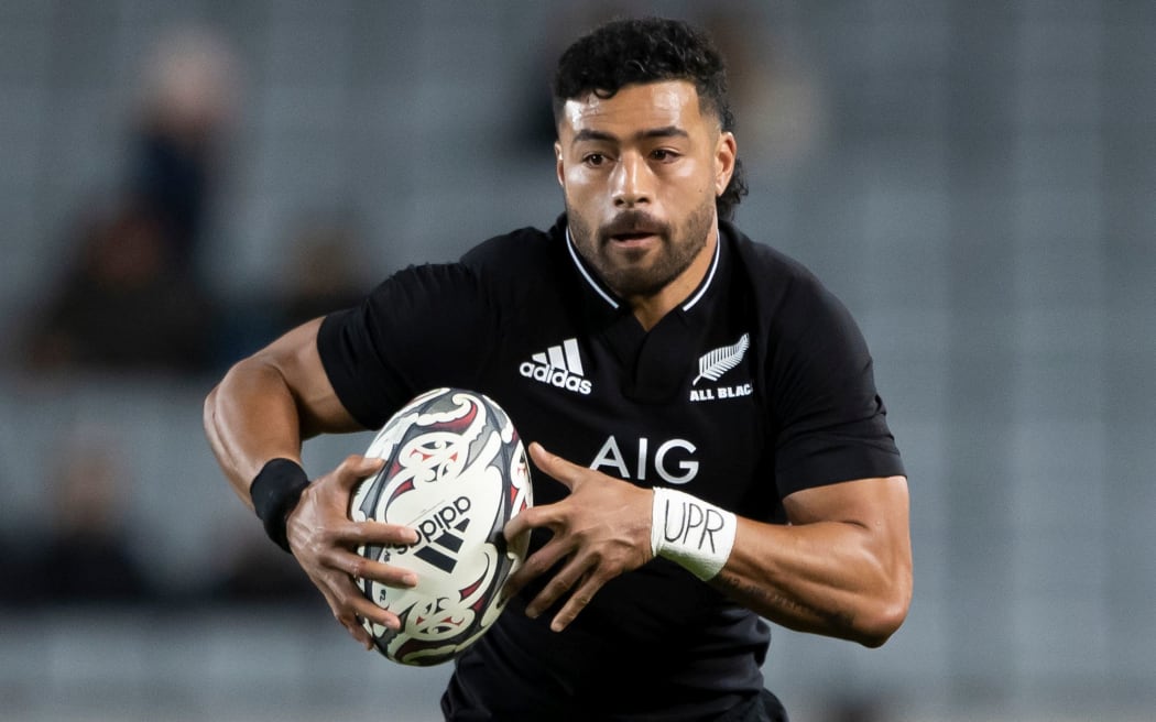All Blacks Richie Mounga during the 2nd 2021 Bledisloe Cup Test rugby match between the All Blacks and Australia held at Eden Park - Auckland - New Zealand.  14  August  2021       Photo: Brett Phibbs / www.photosport.nz
