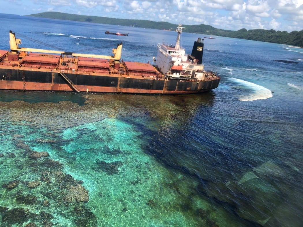 MV Solomon Trader oil spill on Rennell Island, Solomon Islands.