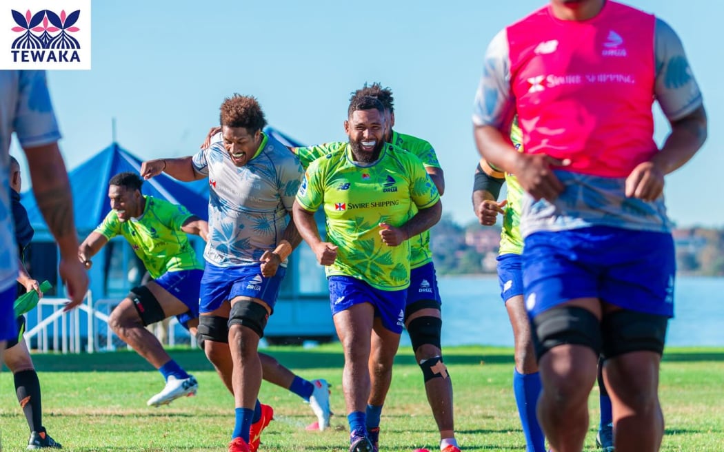 Drua players in Perth preparing for the Force game.