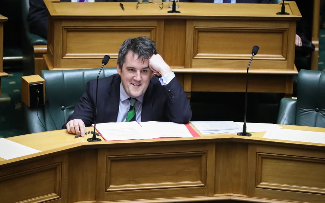 National MP Chris Bishop enjoying an answer to his questions