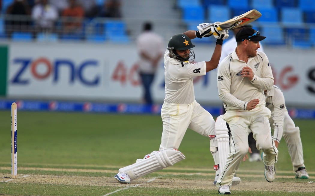 The Pakistan batsman Azhar Ali in action against New Zealand in Dubai 2014.