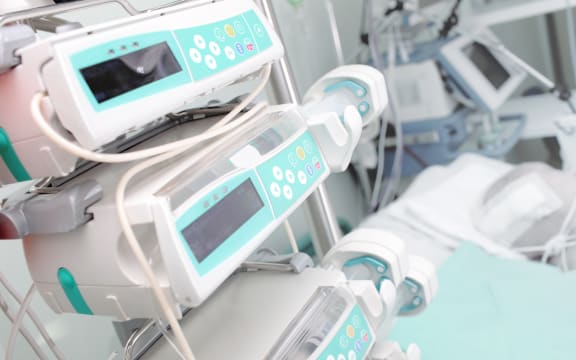 Medical equipment in an ICU ward.