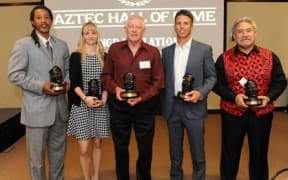 Ed Imo [far right] is the new President of the American Samoa National Olympic Committee.