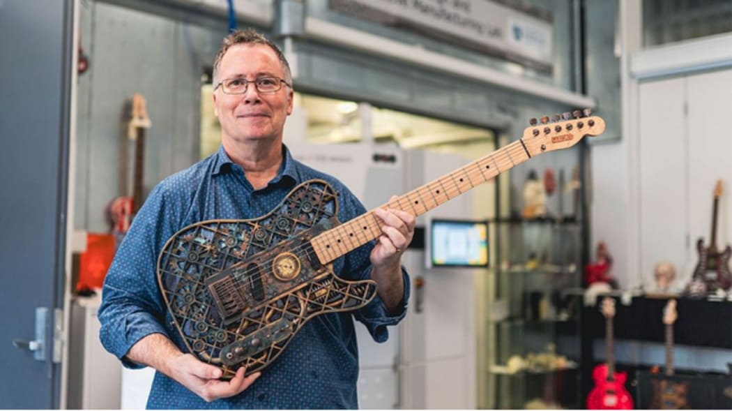 Professor Olaf Diegel with one of his 3D-print guitars.