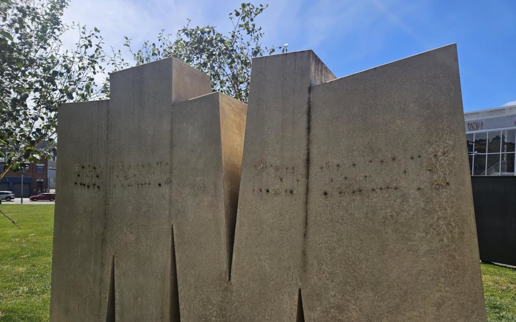 Appeal for information: stolen metal letters at Pukeahu National War Memorial Park, Wellington.