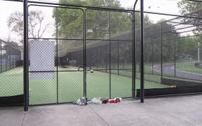 Floral tributes have been left at the cricket nets at Ferntree Gully.