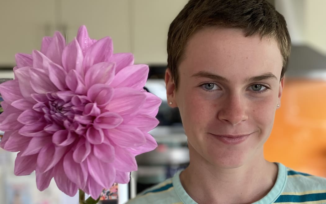Ed Malcolm-Tait with his dahlia