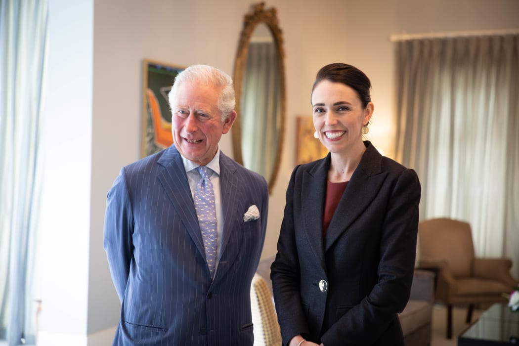 Prince Charles with Prime Minister Jacinda Ardern.