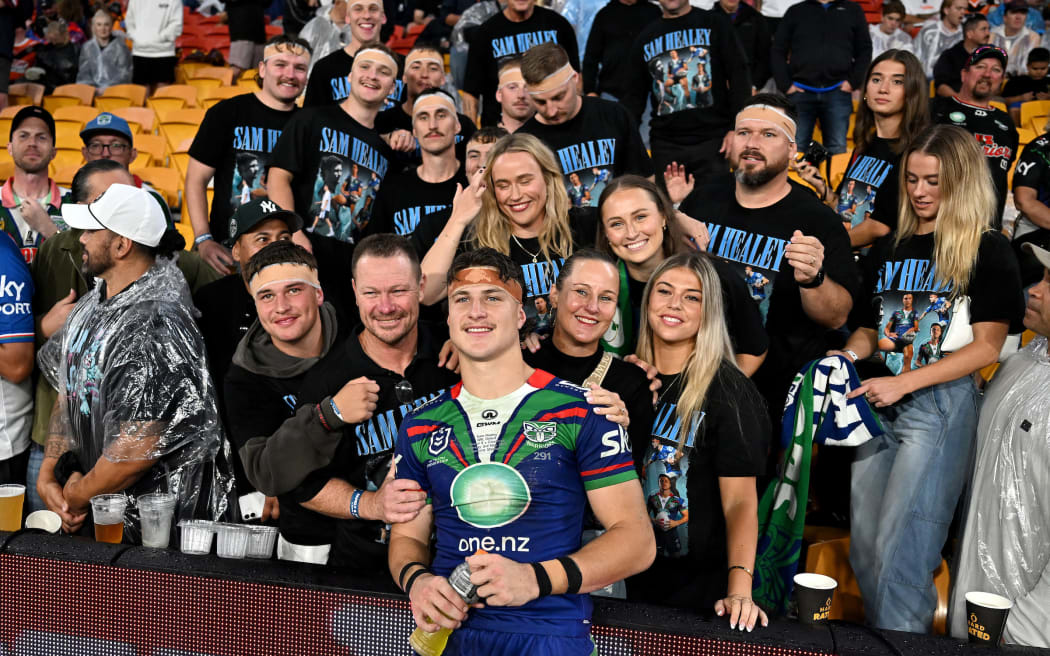 Sam Healey on debut in Warriors v Cowboys, NRL Magic Round.