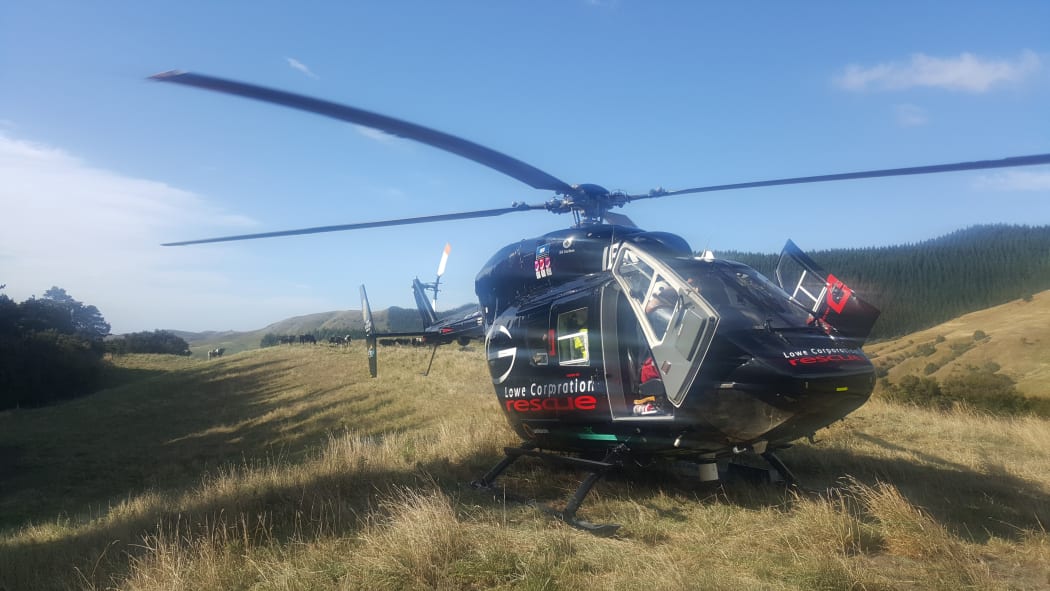 A helicopter came to pick Mr Patullo up after the bull attacked.