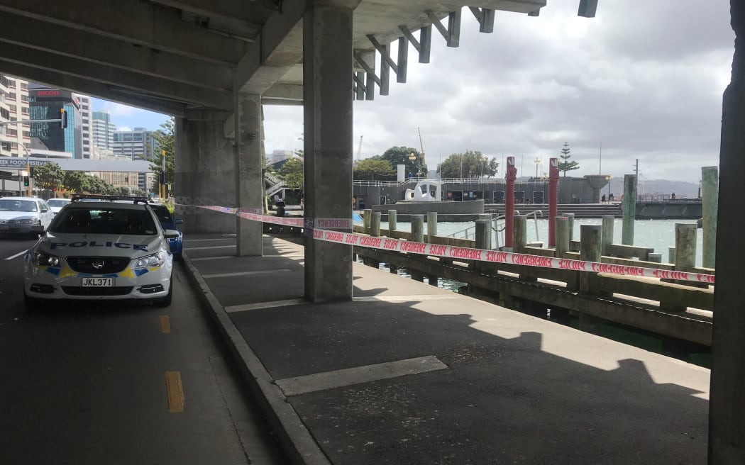 Police tape up at the scene at Wellington Harbour.