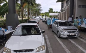 The Covid-19 Drive-Through Vaccination Centre in Suva.