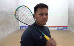 Onesome Old, representing Samoa in squash at the Pacific Games in Samoa.