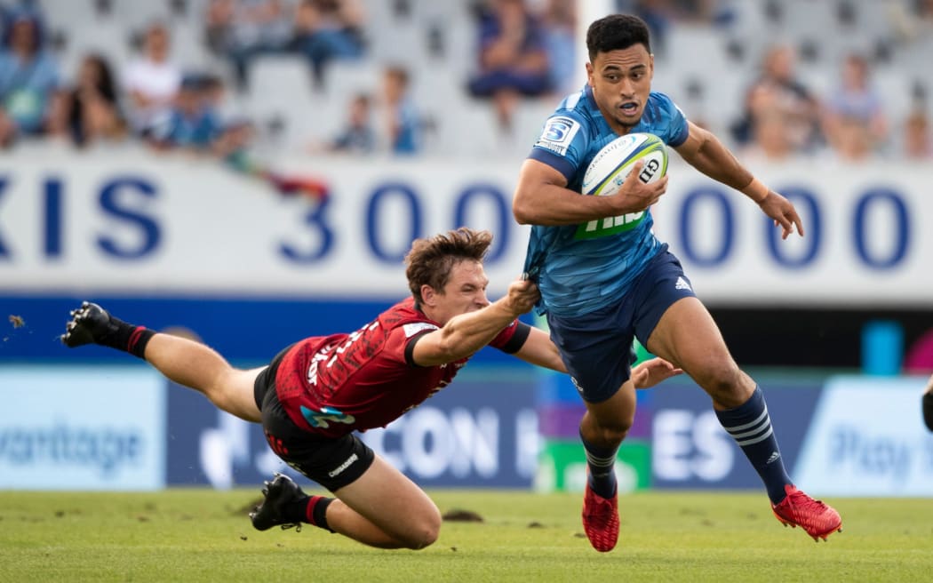 Blues 1st-five Stephen Perofeta, during the Super Rugby match between the Blues and Crusaders, held at Eden Park, Auckland, New Zealand.  14  February  2020       Photo: Brett Phibbs / www.photosport.nz
