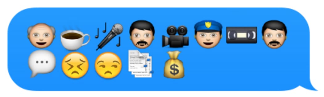 iPhone screenshot of emoji showing journalist's suing the PM after teapot tapes