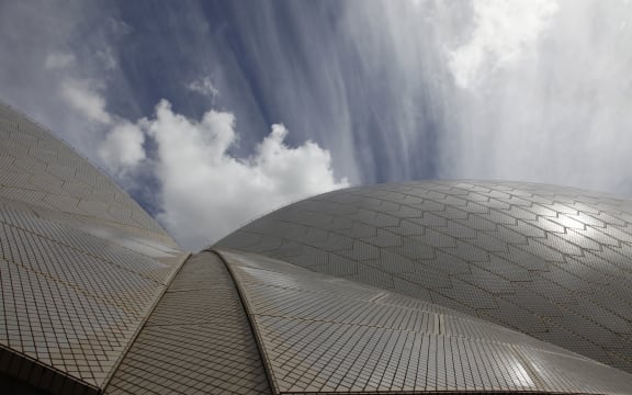 White granite roof tiles on the Sydney Opera House.