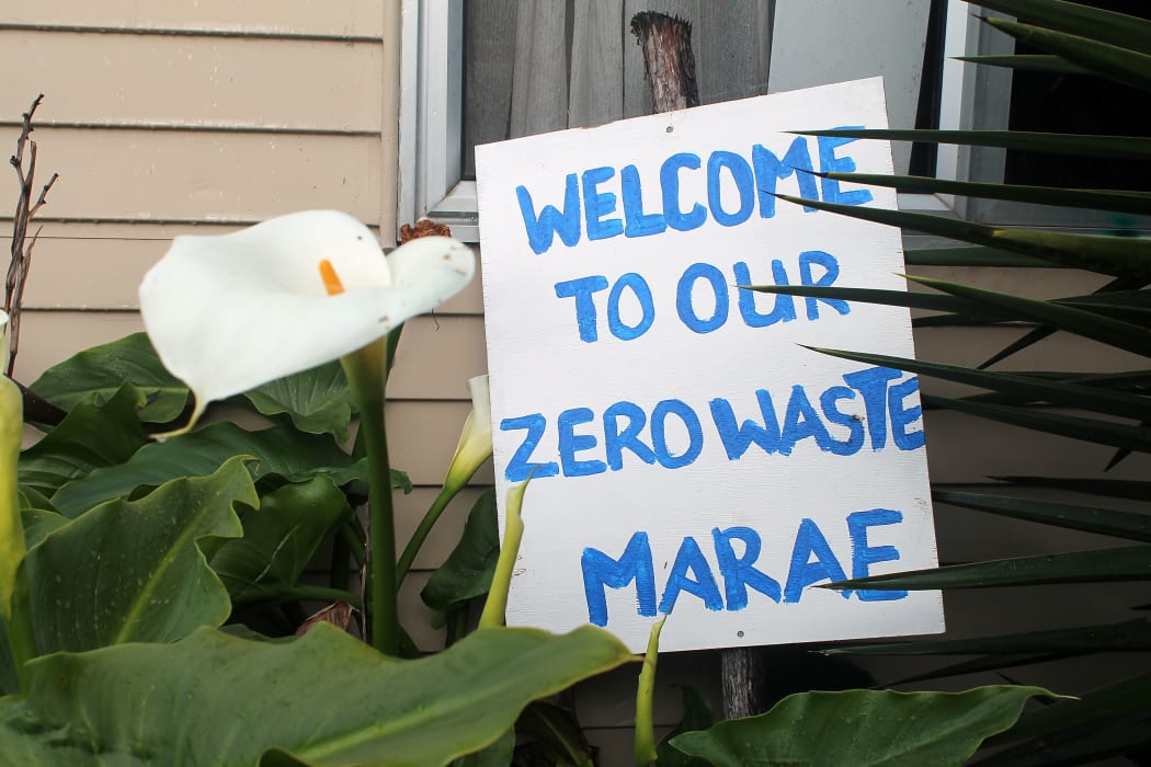 All of the marae kitchen scraps are composted and any other green waste goes back into fertilising the garden.