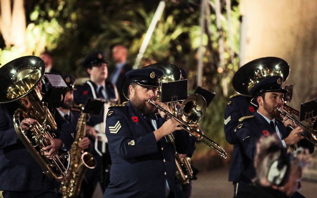 Band at the Wellington Anzac day dawn service
