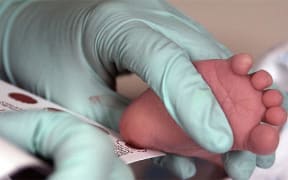 Blood is collected from a newborn for screening