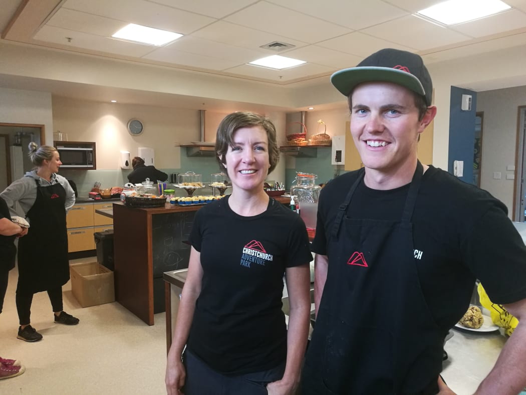 HR Manager Amber Boyle (left) with Adventure Park patroller Cameron Hill