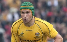 Matt Giteau playing for the Wallabies in the Bledisloe Cup against the All Blacks 2010.