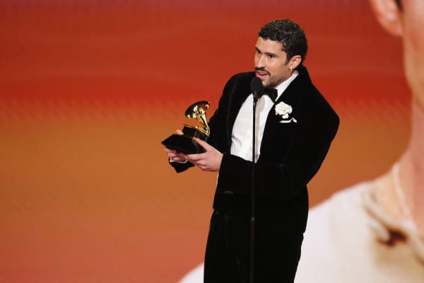 Bad Bunny accepts the Best Música Urbana Album onstage during the 68th GRAMMY Awards at Crypto.com Arena on February 01, 2026 in Los Angeles, California.