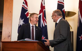 Prime Minister Chris Hipkins' first meeting with Australian counterpart Anthony Albanese in Canberra. 07/02/23