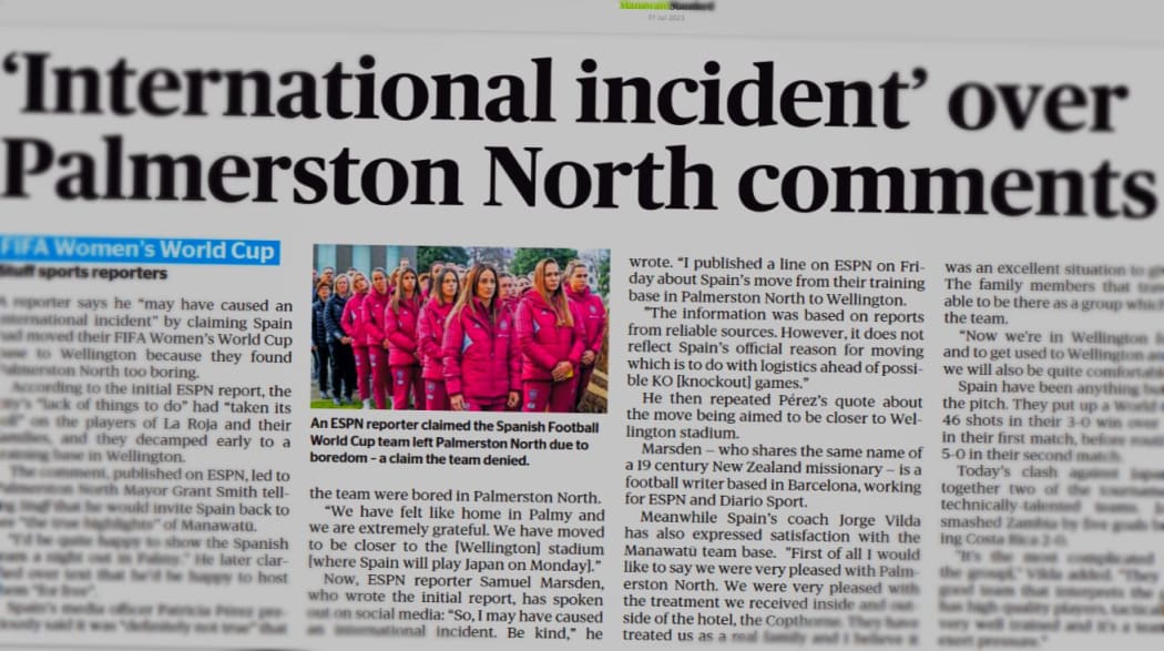 The Manawatu Standard reports the fallout from claims of Spanish boredom.