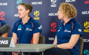 White Ferns captain Amy Satterthwaite and coach Haidee Tiffen speak to media.