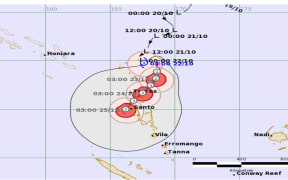 A map showing the forecast track path for Tropical Cyclone Lola. This is the RSMC Nadi Tropical Cyclone Warning Centre's
best estimate of the cyclone's future movement and intensity.