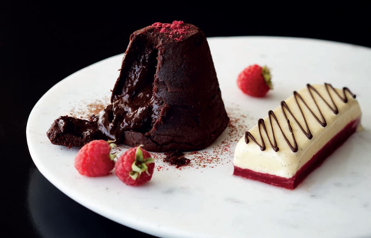 Chocolate Fondant with Jelly Tip Log