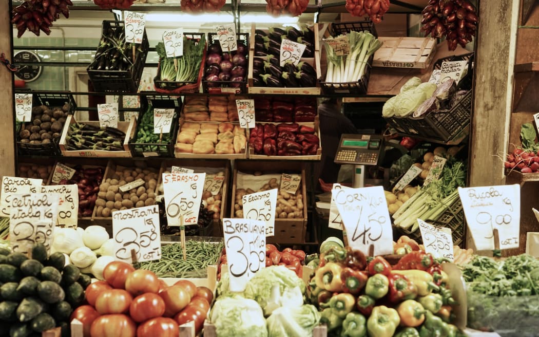 Produce at a greengrocer's.