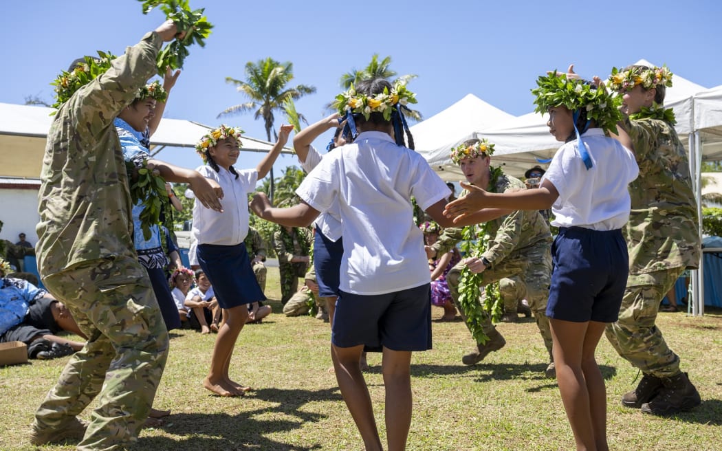Much of Ma’uke turned out for a VIP day midway through the exercise, which featured dancing and a feast