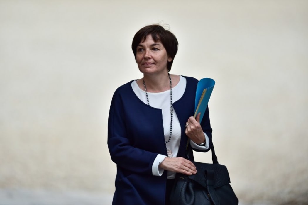 Newly appointed French Overseas Minister Annick Girardin leaves the Elysee presidential palace in Paris on May 18, 2017, after the first weekly cabinet meeting of the new government.