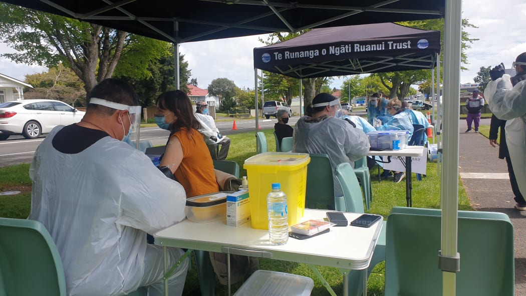 A pop up vaccination site at Stratford railway station, Friday 5 November