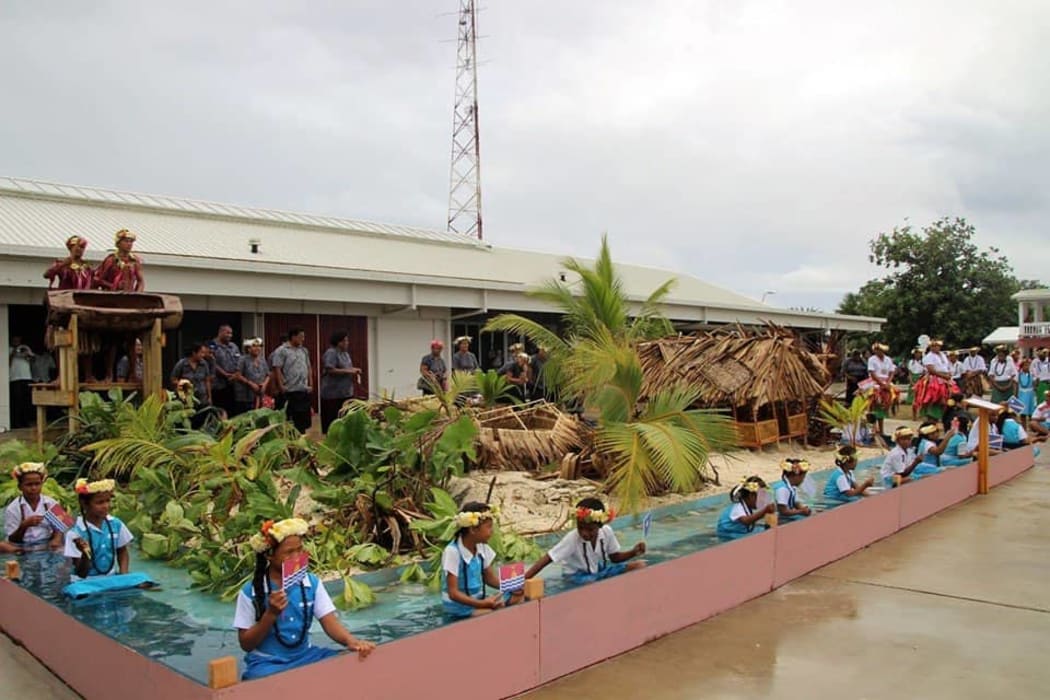 Local children welcome Pacific Islands Forum leaders to Tuvalu