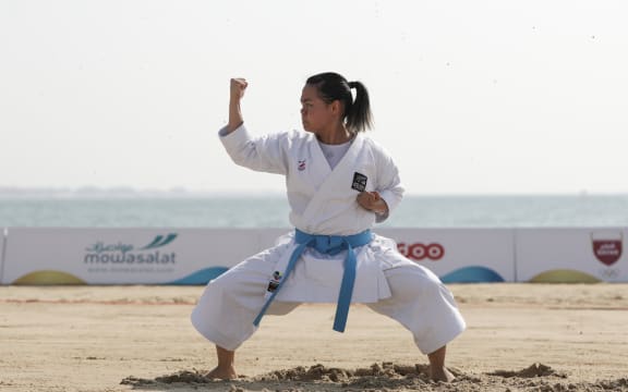 Doha, Qatar - October 13, 2019:  Individual Kata Round 2 and Rankings at Katara Beach during day three of the 1st ANOC World Beach Games Qatar 2019 (Photo Konstantinos Tsakalidis / Laurel Photo Services)