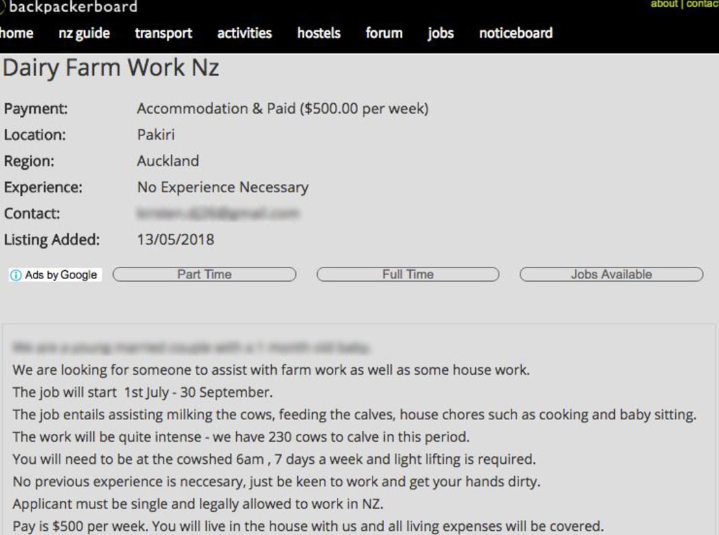 The Backpacker Board website currently has around 600 jobs on offer.