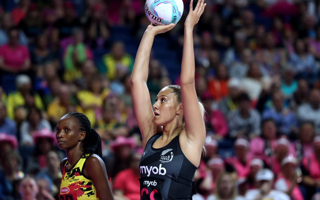 Martina Salmon of New Zealand. Fast 5 Netball World Series, New Zealand v Uganda at Wolfbrook Arena, Christchurch, New Zealand on Saturday 9 November 2024.                                                                    
© Photo: Martin Hunter /  www.photosport.nz