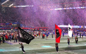 ATLANTA, GEORGIA - FEBRUARY 03: The New England Patriots celebrate their 13-3 win in Super Bowl LIII against the Los Angeles Rams at Mercedes-Benz Stadium on February 03, 2019 in Atlanta, Georgia.   Streeter Lecka/Getty Images/AFP