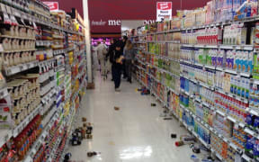 New World Chaffers supermarket in Wellington after the quake.