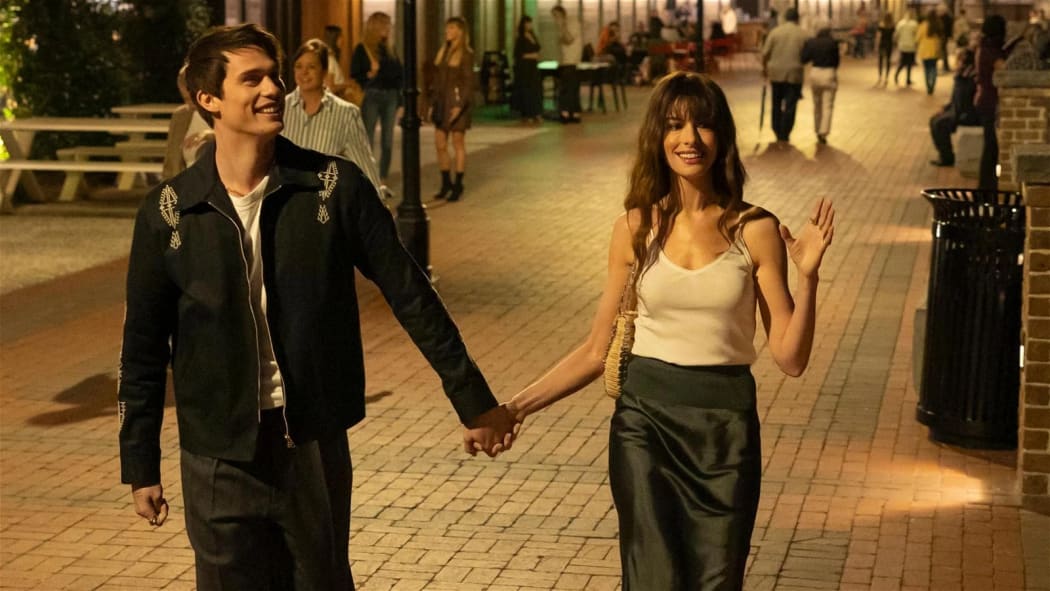 Still from the 2024 Prime Video movie The Idea of You featuring Nicholas Galitzine and Anne Hathaway