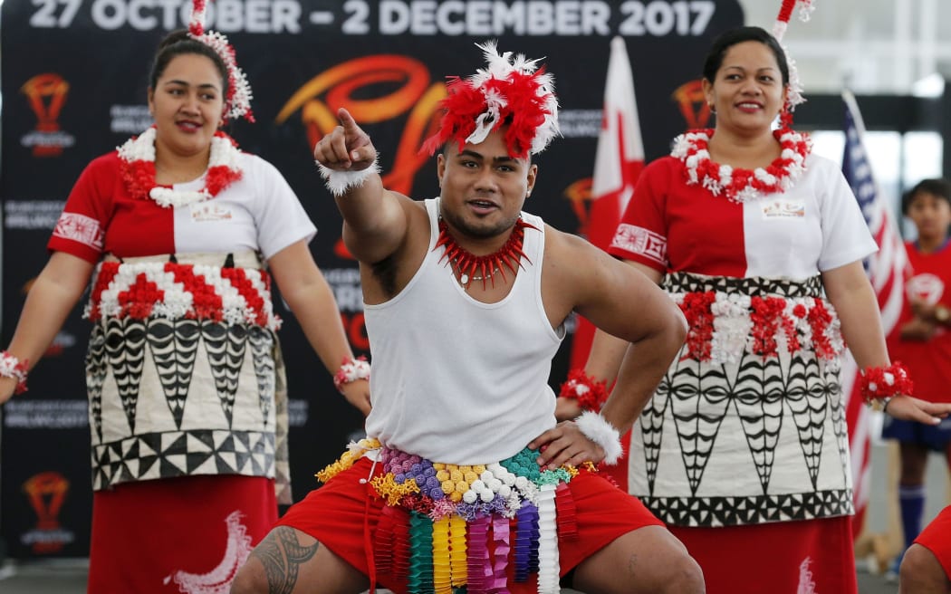Tongan performers at the RLWC 2017 draw