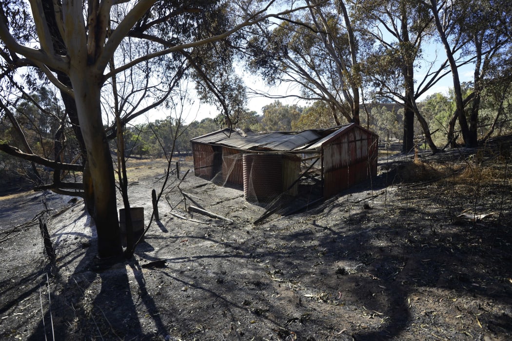 A burnt out shed near Kersbrook.