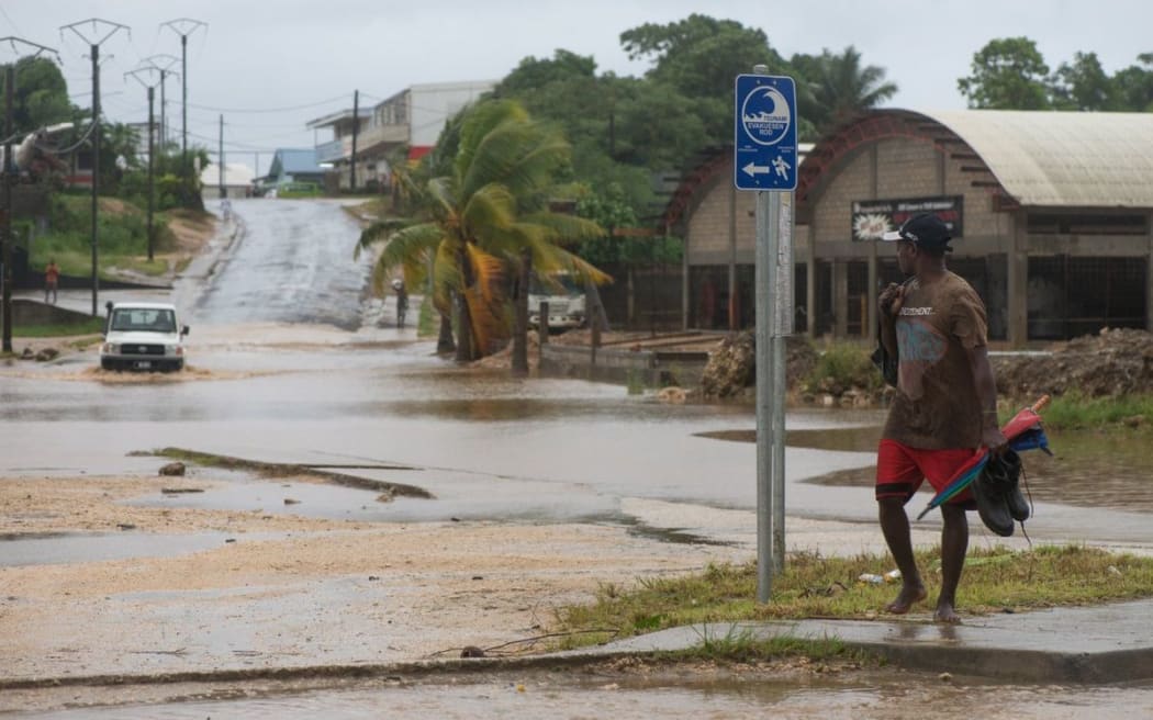 Flooding in Vanuatu's capital, Port Vila.