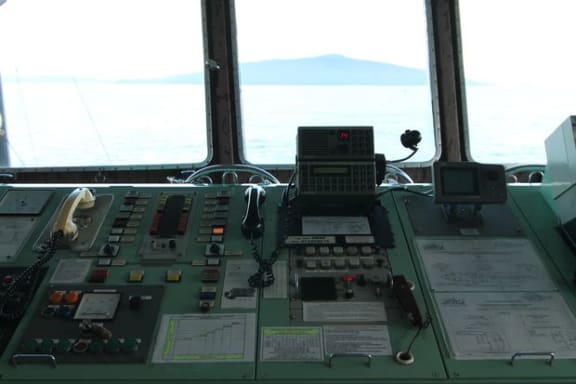 A view from the bridge of the Akademik Shokalskiy.