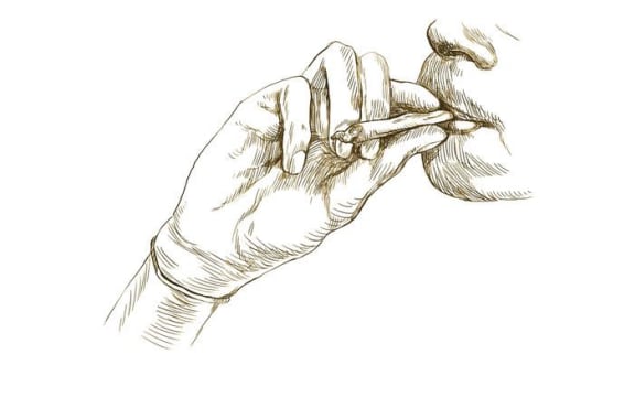 14566477 - smoking marijuana joint - hand drawing converted into vector