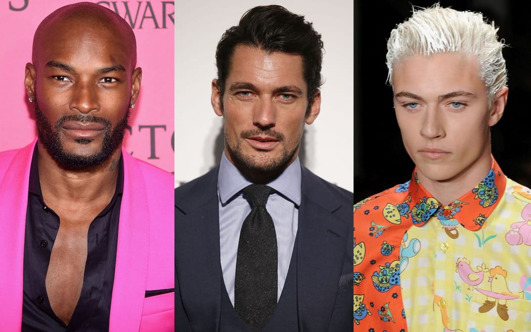 Models (from left) Tyson Beckford, David Gandy and Lucky Blue smith.
