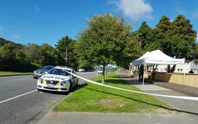 Police cordoned off the site at Taita, Lower Hutt.