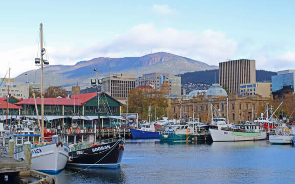 A cityscape of Hobart, Tasmania, Australia